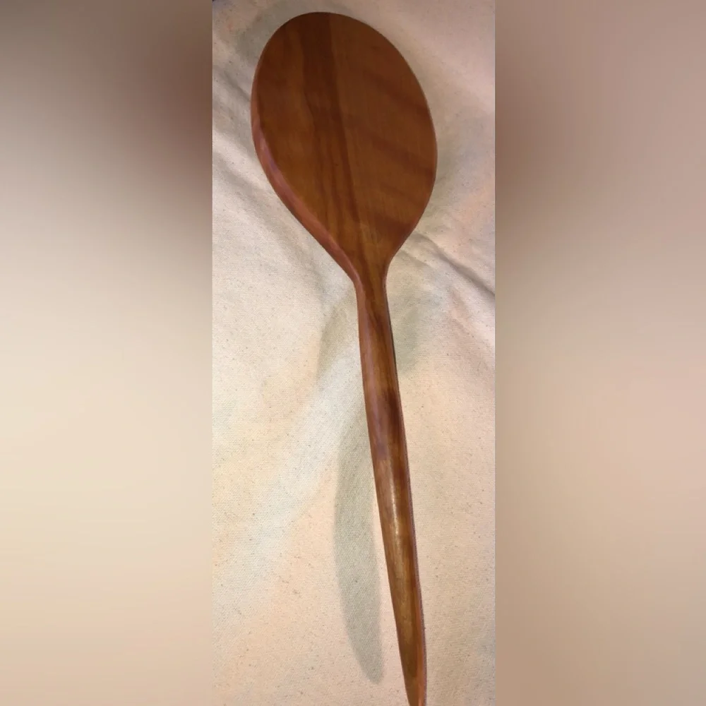 Wooden Oval Long Handled Hand Mirror 15.75” Long-Handcrafted/vintage 1980s
